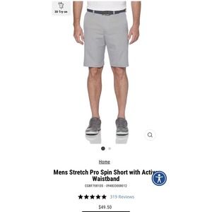 Callaway Mens Stretch Pro Spin Short with Active Waistband Sz 40 color Sleet